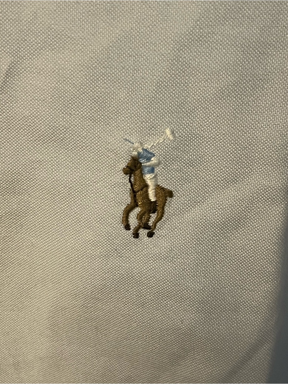 Ralph Lauren Light Blue Oxford Button-Down Shirt with Pony Logo - Picture 3 of 4